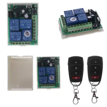 

12V 4CH Channel Relay Wireless RF Remote Control Switch 2 Transmitter+Receiver H05A