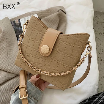 

[BXX] Scrub PU Leather Bags For Women 2020 Winter Trend Branded Chain Shoulder Handbags Ladies Travel Small Crossbody Bag HP310