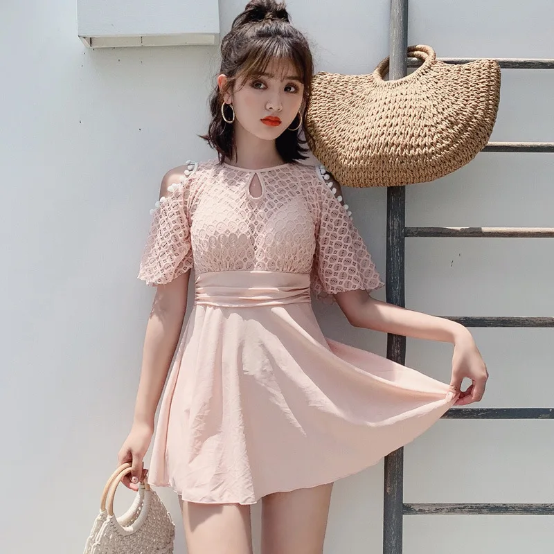 

2019 New Large Size Bathing Suit Women's Split Skirt-Belly Covering Tour Bathing Suit Hot Selling Plus-sized Bubble Hot Spring S