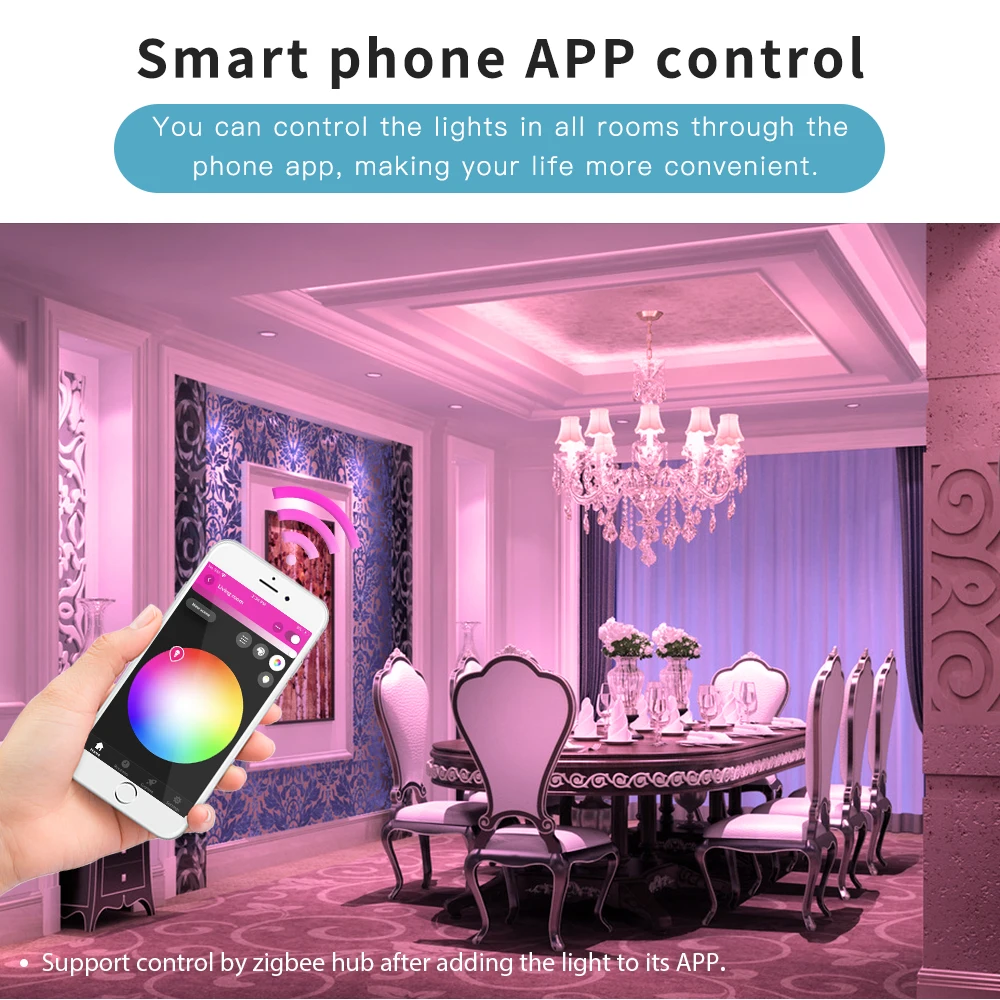 Светодиодная лампа GLEDOPTO zigbee zll 4 Вт в виде свечи лампочка rgb/rgbw/ww/cw для управления