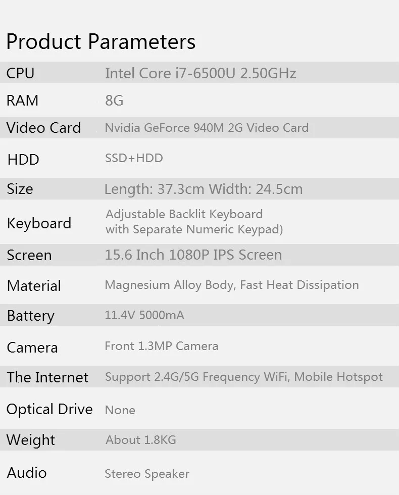 I7 6500U ноутбук Intel 8 ГБ ОЗУ ноутбук NVIDIA GeForce 940M 1080P игровой рабочий ноутбук компьютер Лазерная русская клавиатура с подсветкой