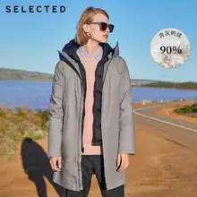 Мужская куртка с капюшоном на утином пуху, зимняя верхняя одежда, длинное пуховое пальто S | 419412596