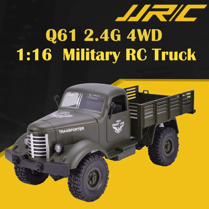 JJRC Q61 1:16 2,4G 4WD RC внедорожный машинный с дистанционным управлением привод гусеничный военный Радиоуправляемый грузовик электрическая игрушка для детей подарок