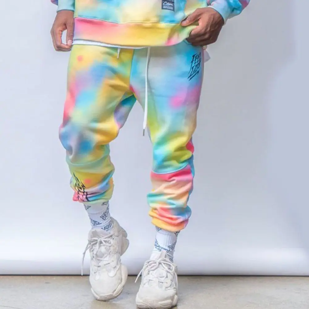 Nanaco Oversized Tie-dye Sport Men's Hoodies Set Male Hooded