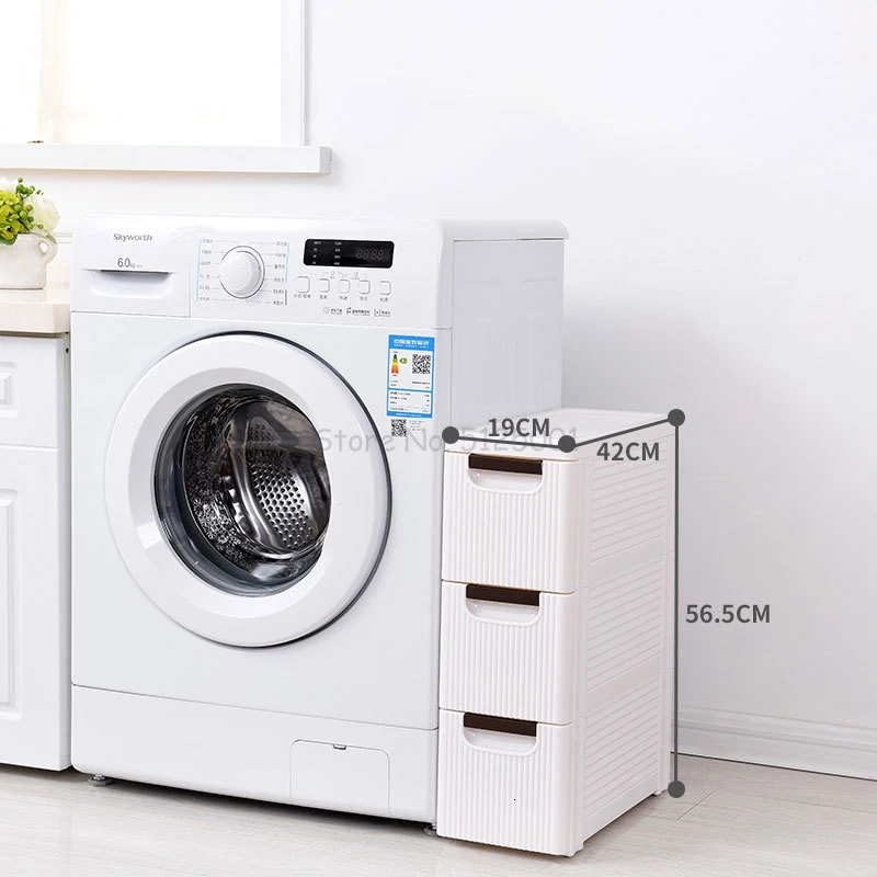 Bathroom Rack Floor Toilet Storage Cabinet Drawer Kitchen Crevice Storage Toilet Corner Cabinet Side Cabinet Narrow Bathroom - Цвет: Лиловый