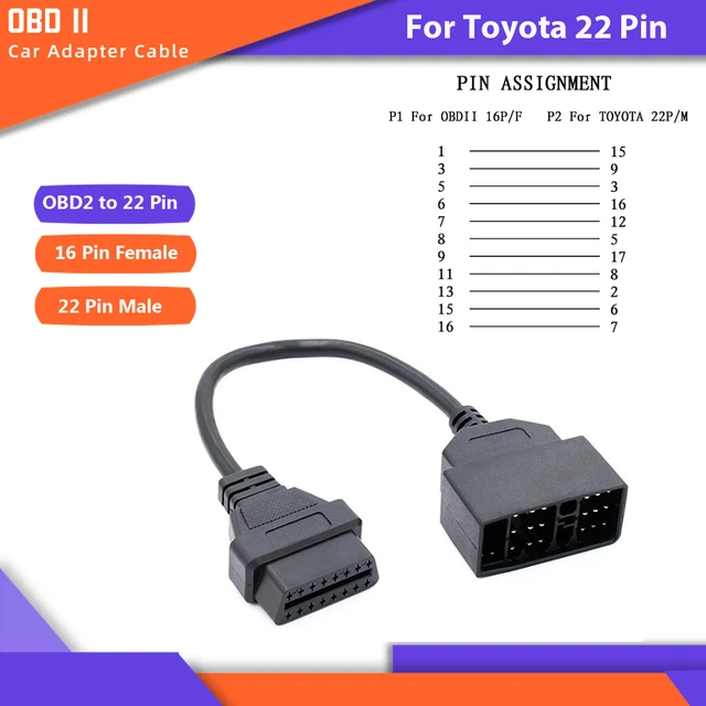 Adaptateur automobile Toyota 22 broches vers OBD2 pour Diag Auto