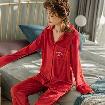 

thick Cotton Maternity Autumn Pregnant Women Pajamas Nursing Breast Wear Lactation Clothing for Feeding Nursing Clothes winter