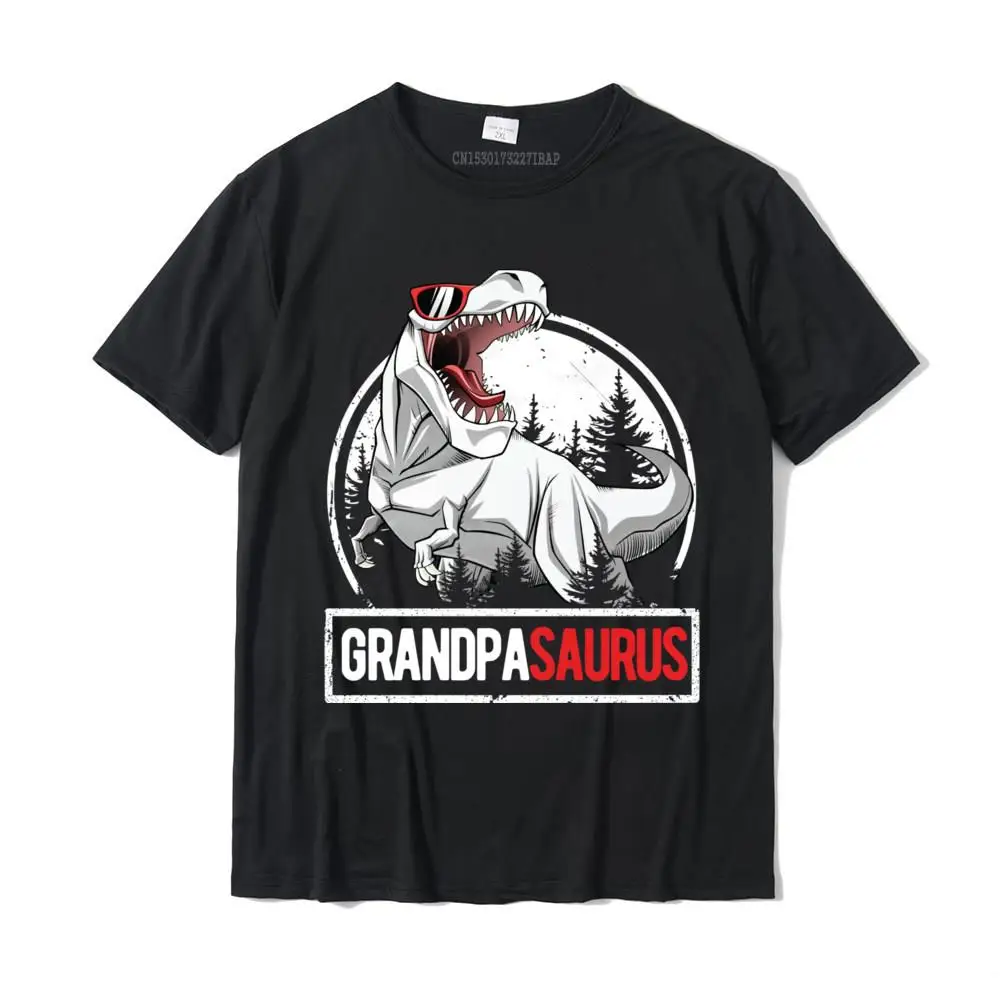 Grandpa Saurus Shirt Trex Birthday Party Divertente Nonno Saurus Student Tshirts Design T Shirt All'Ingrosso Classico