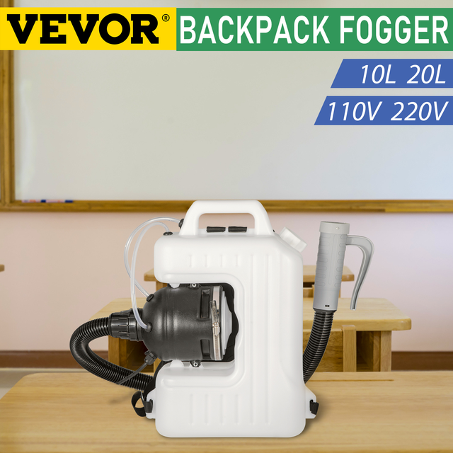 VEVOR 10L 20L ULV Electric Backpack ULV Fogger Sprayer 110V/220V Stock Disinfecting Fog Machine