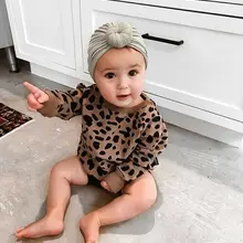 Осенне-зимний свитер для маленьких девочек; пуловер с длинными рукавами и леопардовым принтом; толстовка; топы; блузка; повседневная одежда для детей 6-24 месяцев