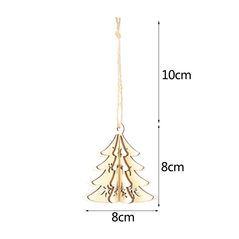 Рождественские украшения, деревянные подвески, новогодние Подвесные Подарки, украшение на елку, сделай сам, дерево, ремесло, для дома, свадьбы, Navidad, Декор - Цвет: 1pc hollow tree