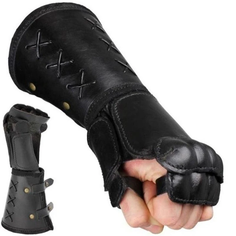 Steampunk Samurai Leder Armschiene Rustung Halbhand Mitten Ellenbogen Manschette Medieval Armor Handschuh Gauntlet Archer Kostum Requisiten Men S Gloves Aliexpress