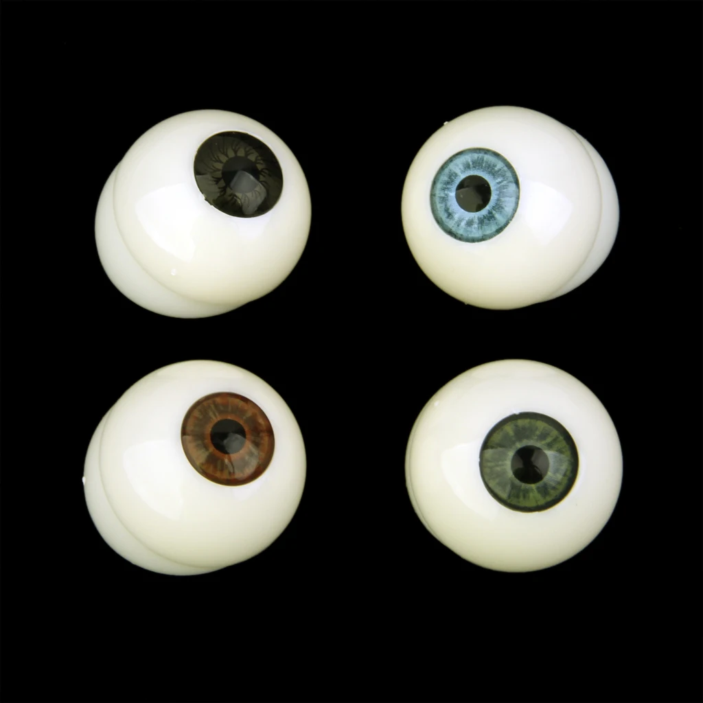 4 pairs Half Round Hollow Eyeballs 25mm for Doll Mask Skull Halloween Prop