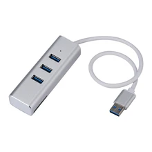Супер Скорость USB 3,0 концентратор ультра-тонкий дизайн USB3.0 чип 4-Порты и разъёмы сигнала 5 Гбит/с супер Скорость HUB+ кард-ридер 1106# C