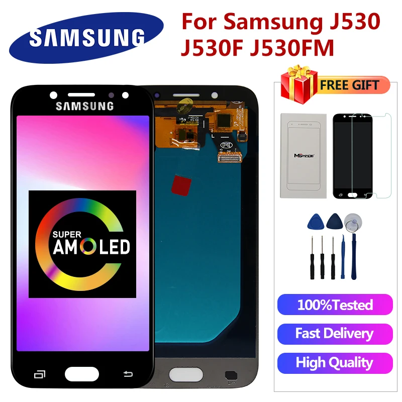 Super AMOLED для Samsung Galaxy J5 2017 Pro LCD J530 J530F J530M SM дисплей ЖК сенсорный экран дигитайзер