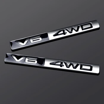 

3D Metal V6 4WD Emblem Car Sticker Badge Decoration Decal for BMW Audi Ford Honda Toyota Skoda KIA Nissan Mercedes Volkswagen