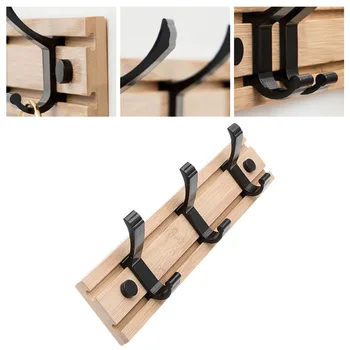 

1 Set Bamboo Wood Coat Hat Hook Hanging Clothes Row Hooks Row Hook Hanging Rack Clothes Hat Hanger Bedroom Clothing Hanger for H