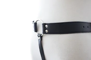 Fetish Male Bondage Underwear Vibrator Panties Men Cock Ring with Vibrating Anal Plug Leather Chastity Pantie For BDSM Sexy Game 4