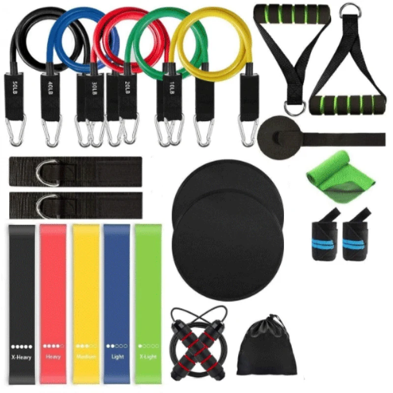 23 Pcs/Set Latex Resistance Bands Crossfit Training Exercise Yoga Tubes Pull Rope Rubber Expander Elastic Fitness with Bag | Спорт и