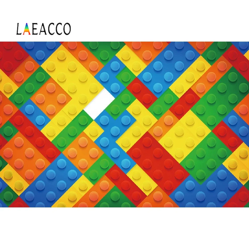 Laeacco Фотофон для фотографий детский фон фотосъемки на день рождения Lego Toy Bricks Party