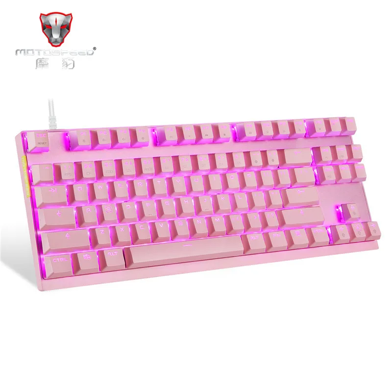  MotoSpeed K82 Backlight Professional Computer Gaming Mechanical Keyboard RGB LED USB Wired 87 Keys 