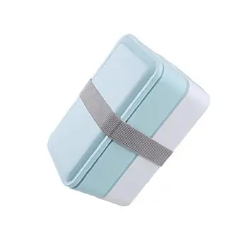 

All-in-one Stackable Lunch Box Solution Sleek and Modern Square Lunch Box Food Storage Containers with Sealing Strap Sky Blue