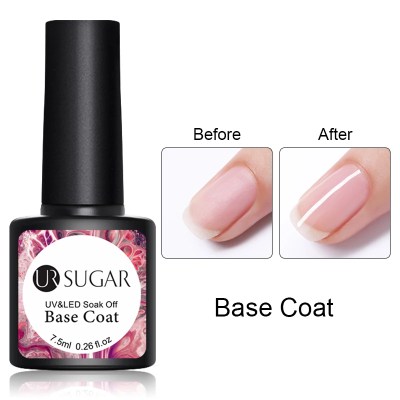 Ur Sugar, 7,5 мл, Розовый матовый УФ-гель для ногтей, чистый цвет, матовое верхнее покрытие, не впитывается, Гель-лак для ногтей, маникюрный лак, основа, сделай сам - Цвет: base coat