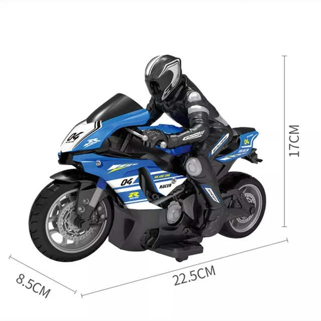 1:10 Scale Remote Control Motorcycle 25KM/H Stunt Drift TPR Soft Rubber Anti-fall Powerful Motor Simulation RC motorbike Model 6