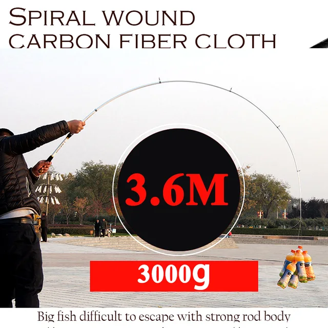 2.1m -3.6m carp feeder hard frp carbon fiber telescopic fishing rod pole