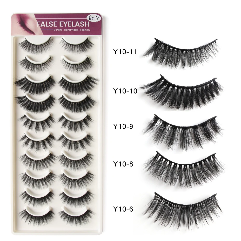 CLOTHOBEAUTY, накладные ресницы, 10 пар, мягкие, ручная работа, натуральные, длинные, толстые, многоразовые, накладные ресницы, наращивание для макияжа