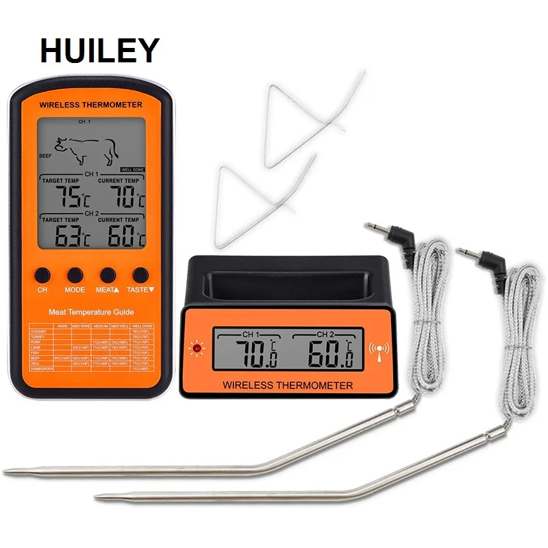 

Wireless Remote BBQ Thermometer Dual Probe Digital Cooking Meat Food Oven Thermometer Grilling Smoker Barbecue Cooking Kitchen