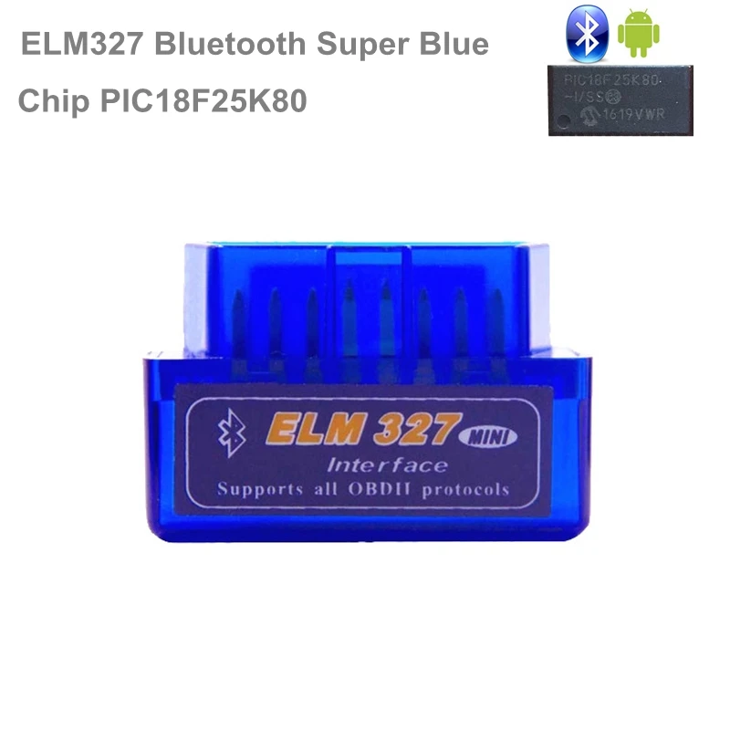 MINI PIC18F25K80 ELM327 V1.5 Bluetooth-compatible ELM 327 v1.5 OBD2 Scanner Diagnostic adapter scan tool OBD OBDII Code reader Cylinder Stethoscope