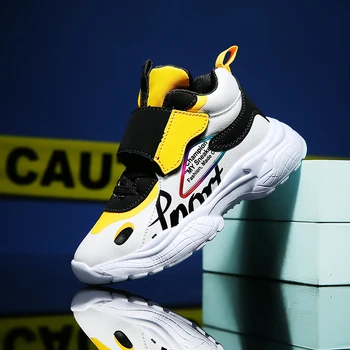 

Best Selling Boy Sport Shoes Soft Sole Walking Sneakers For Kids Leather Children Sneakers High Top Kids School Sport Trainers