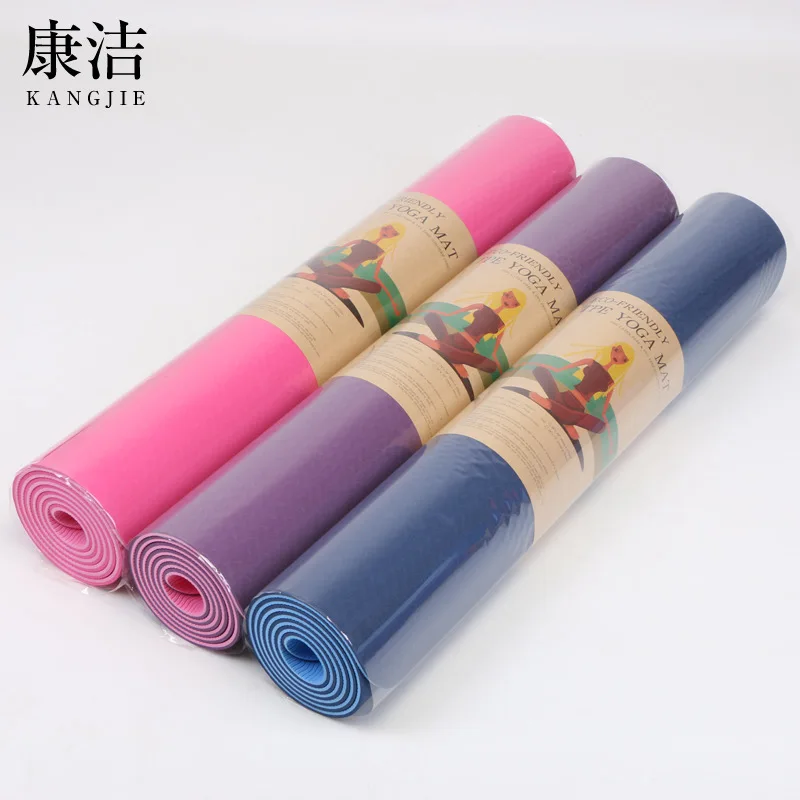 

6 Mm X 80 Cm * 183 Cm Double Color TPE Yoga Mat Widened Environmentally Friendly Tasteless Anti-slip Fitness Sports Dance Pad