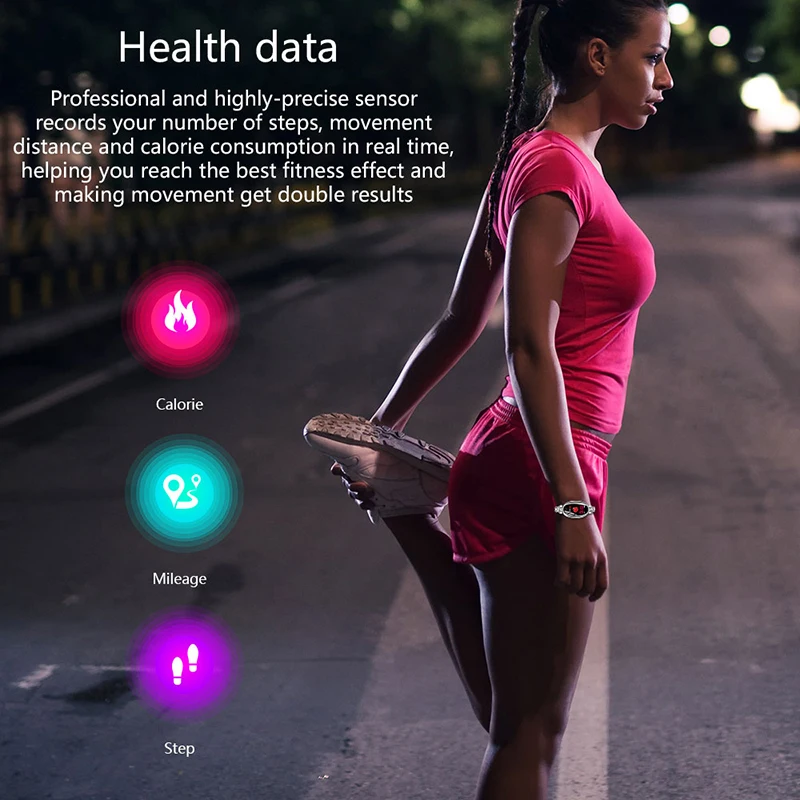 Jelly Comb E68 Smart Watch Women 0.96 inch Heart Rate Monitor Smarwatch Waterproof Sport Fitness Brecelet Lady Health Wristband