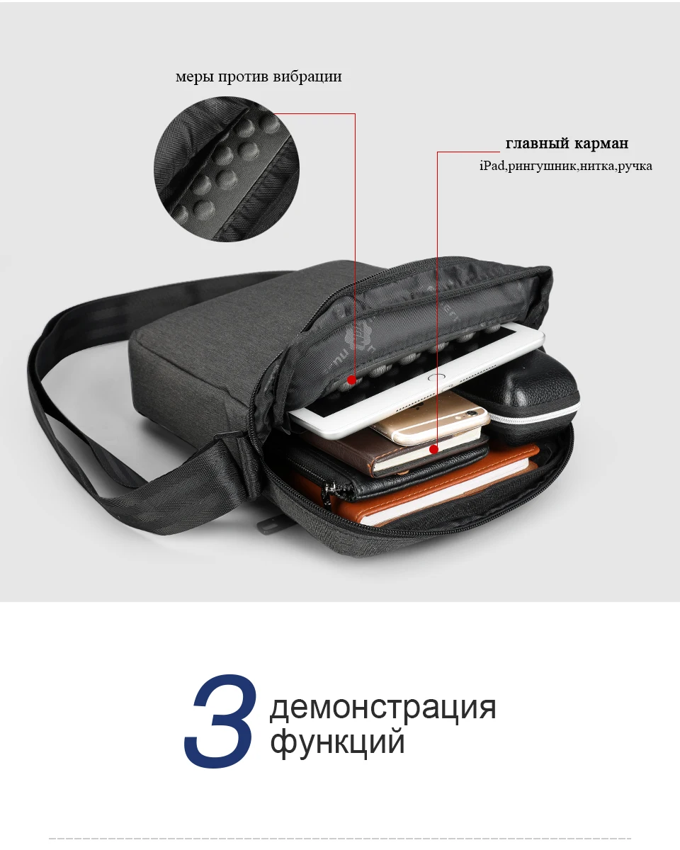 Пожизненная гарантия, новая мужская сумка-мессенджер ...