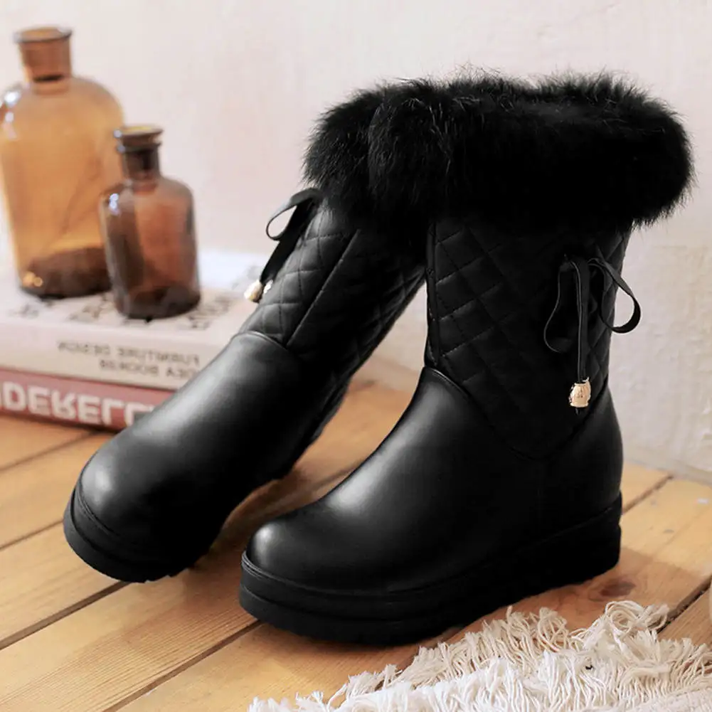 DORATASIA/размеры 34-43, новые зимние теплые ботинки на меху женская обувь на платформе с бабочкой и молнией женские удобные вечерние ботинки для отдыха