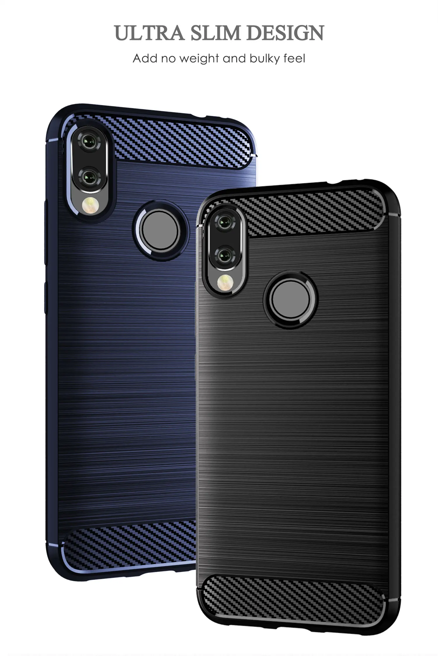 Для Xiaomi Redmi Note 7 чехол Роскошный из углеродного волокна ТПУ силиконовый мягкий