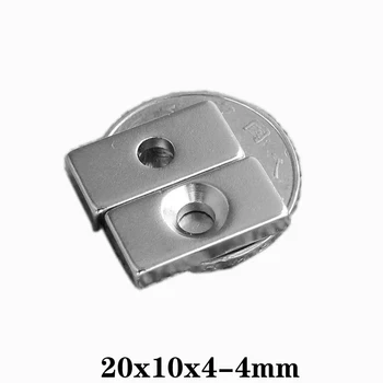 

5~100PCS 20x10x4-4 Strong Quadrate Neodymium Magnet Hole 4mm NdFeB Magnetic 20x10x4-4mm Block Rare Earth Magnets 20*10*4-4 mm