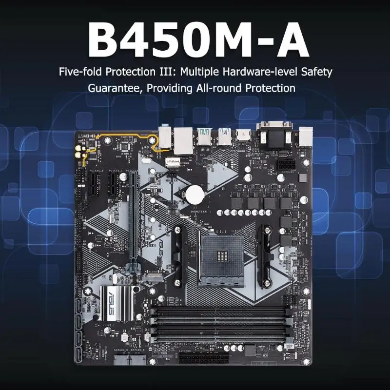 Материнские платы ASUS PRIME B450M-A, материнская плата для настольных ПК, микро-atx, небольшая плата, чипсет AMD B450, слот AM4, поддерживает двухканальную систему по сравнению с DDR4
