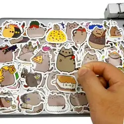 Autocollants chat gras dessin animé, 100 pièces, Mini motif amusant Kawaii, papeterie pour journal intime, ordinateur portable, téléphone, jouets pour enfants 