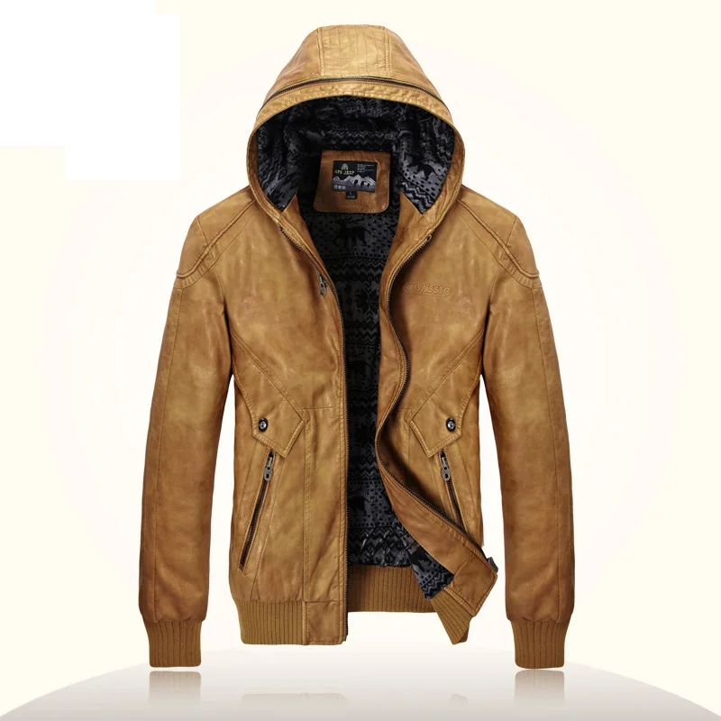 Хаки Мужская кожаная куртка бренд jaqueta de couro masculina мотоциклетная куртка Бомбер байкерская куртка пальто из искусственной кожи замша 9970 - Цвет: Хаки