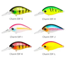 Appât dur flottant pour la pêche, leurre pour attraper des poissons, matériel pour pêcher des bars ou des brochets, matériel pour pêcher au lancer longue distance, crankbait, 59mm, 13g, 59F 