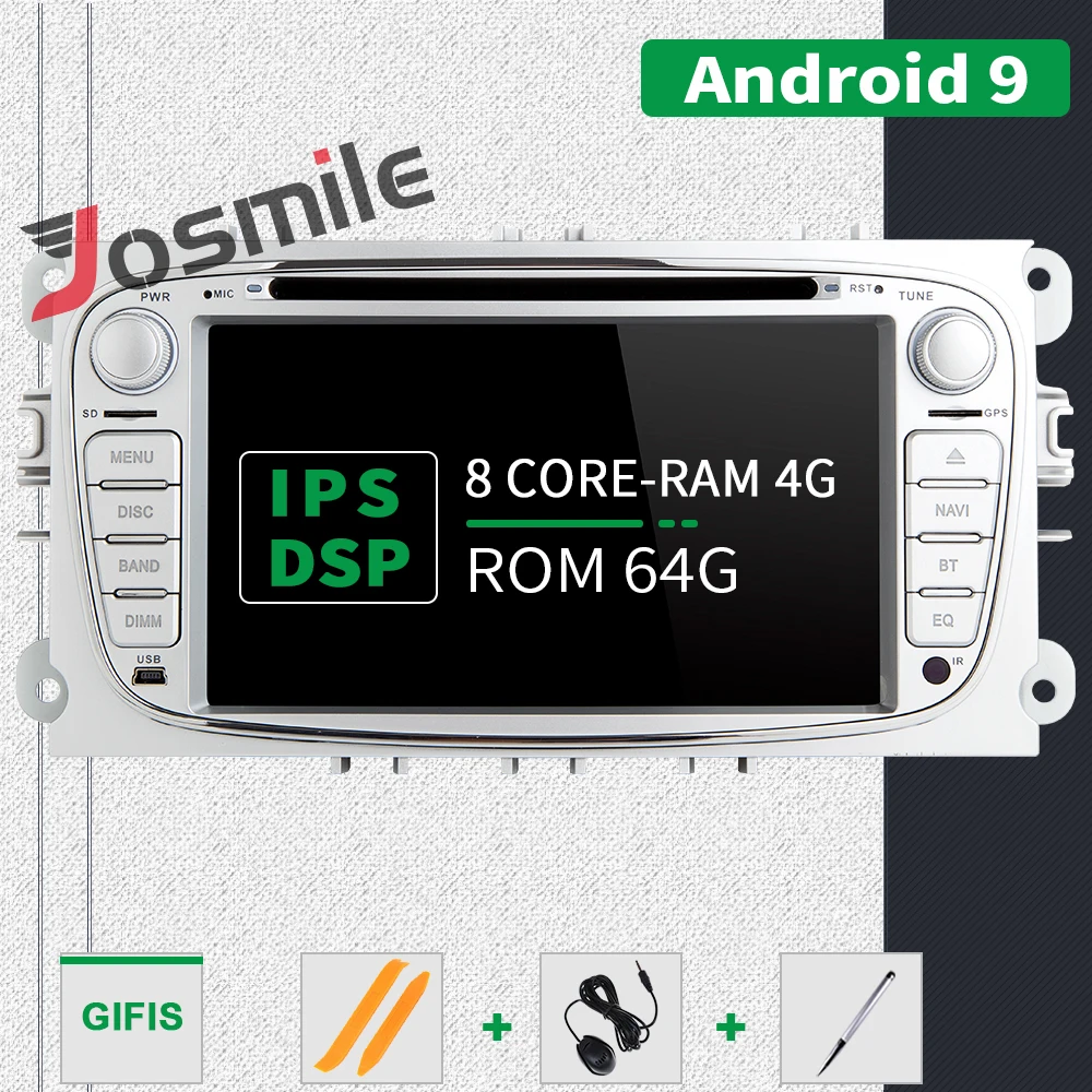 Best IPS DSP 8 Core 4GB 64G 2din Android 9 Car Radio Multimedia For Ford Focus 2 3 mk2 Mondeo 4 Kuga Fiesta TransitConnect S MAXC MAX