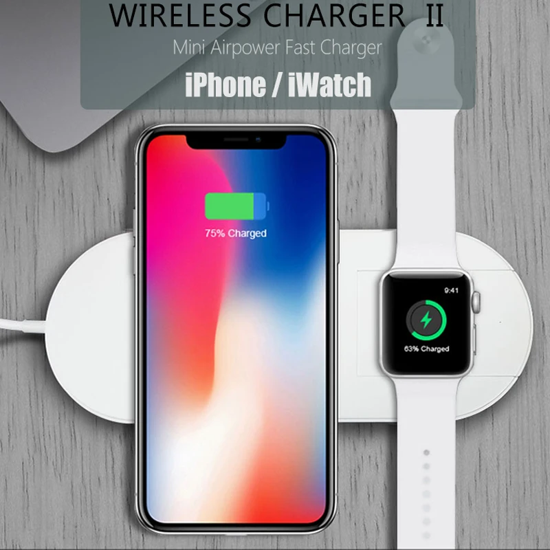 2 в 1 Быстрое беспроводное зарядное устройство для Apple Watch iWatch Series 1 2 3 адаптер Qi Беспроводная зарядная док-станция для iPhone 11 Pro Xs XR Max