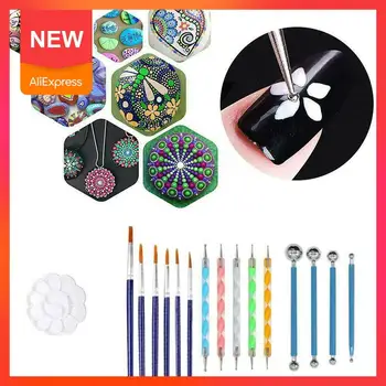 

Stippling Tools 20 Pcs Painted Template Stone Painted Creative Mandala Tools Template For Diy Art Graffiti Supplies L8M3