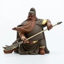 Прекрасный Фиолетовый; песок, чайные питомцы Гуань гонг, кунг-фу, Cai God, креативный чай, игра, чайная церемония, украшения, Автомобильные украшения, чайная посуда