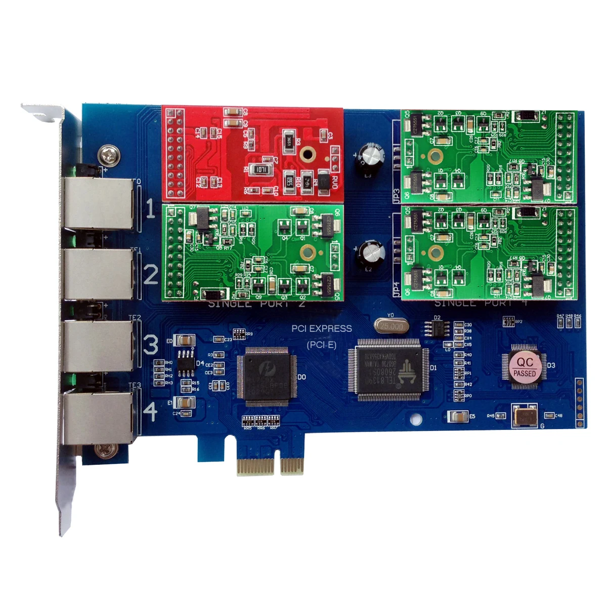 Scheda Asterisk TDM400P Con 2 FXO + 2 FXS - Per PC, Compatibile Con FreePBX, Issabel, AsteriskNow