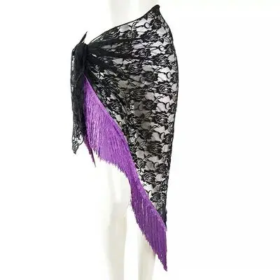 

Blley Hip Scarf Shawl Hip Triangle Towel Latin Dance Tassel Hip Scarf Fringed Waist Belly Dance Hip Triangular Bandage