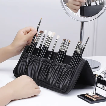 

Rownyeon Makeup Brush Storage Bag Professional Powder Bag Portable Full Set of Beauty Tools Folding Makeup Brush Bag
